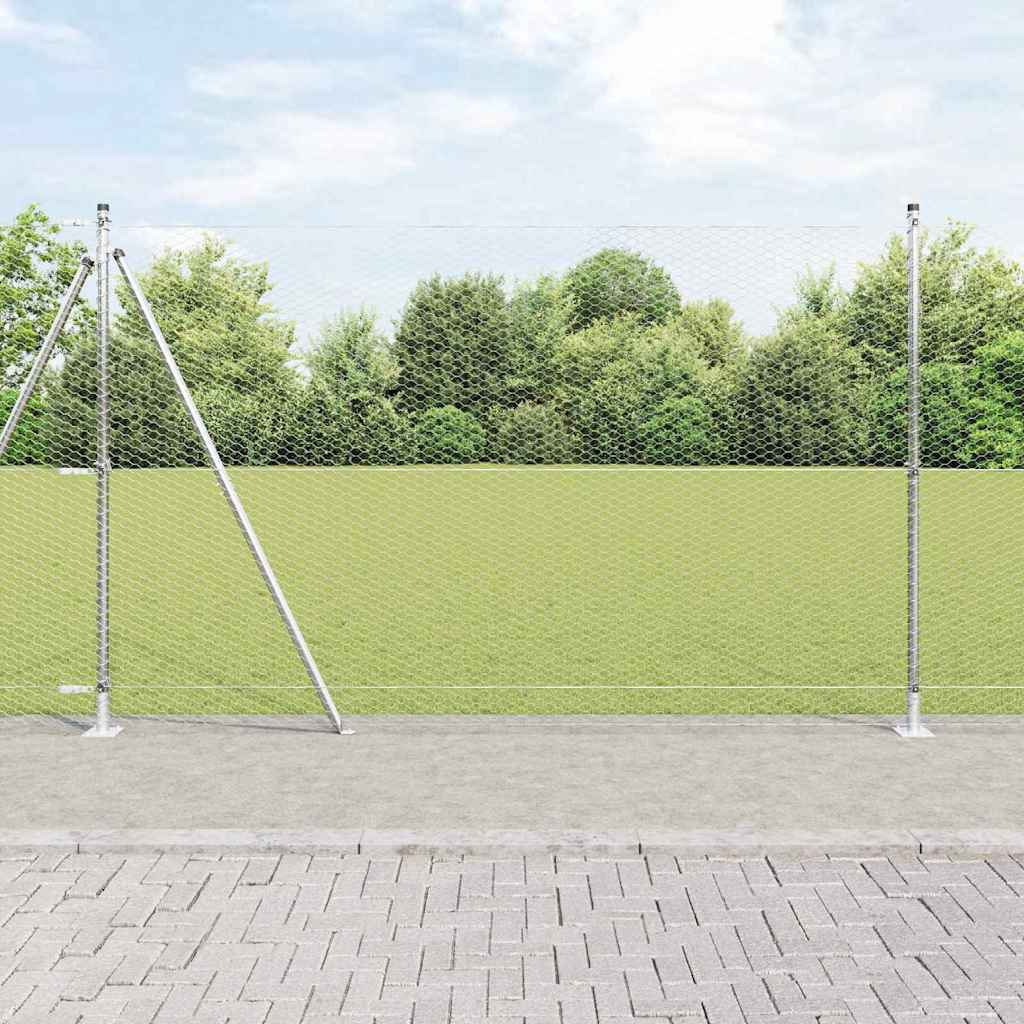Poste para valla Vidaxl plateado 10 x 1,4 m (malla de 25 mm) acero