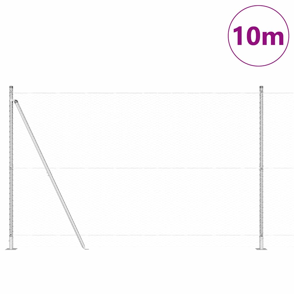 Poste para valla Vidaxl plateado 10 x 1,4 m (malla de 25 mm) acero