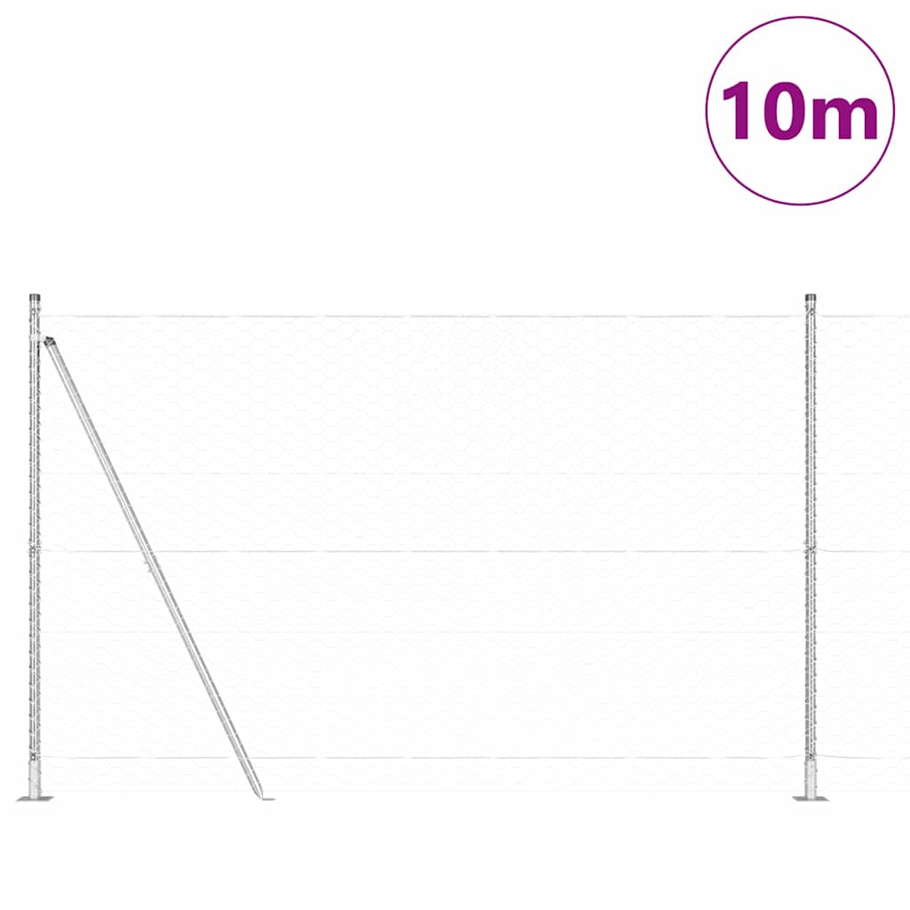 Poste para valla Vidaxl plateado 10 x 1,4 m (malla 50 mm) acero
