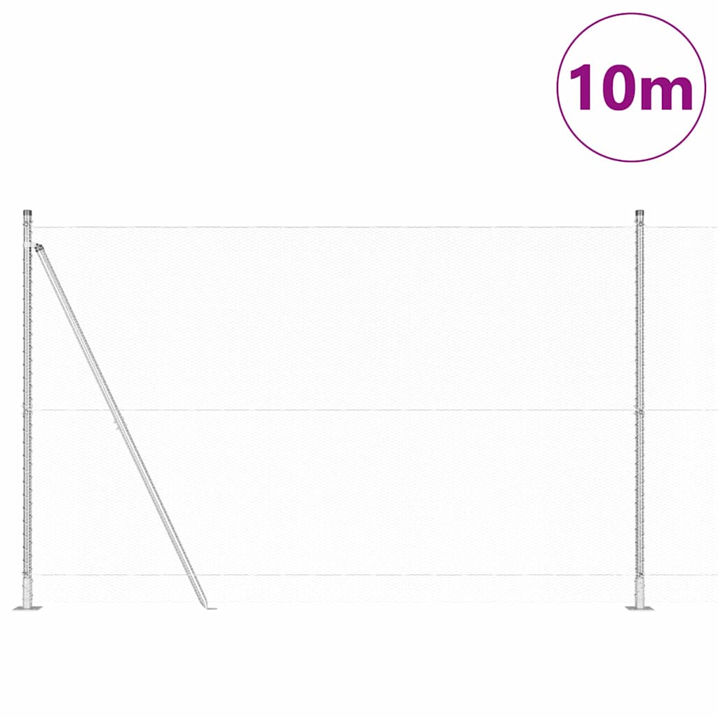 Poste para valla Vidaxl plateado 10 x 1,5 m (malla 13 mm) acero