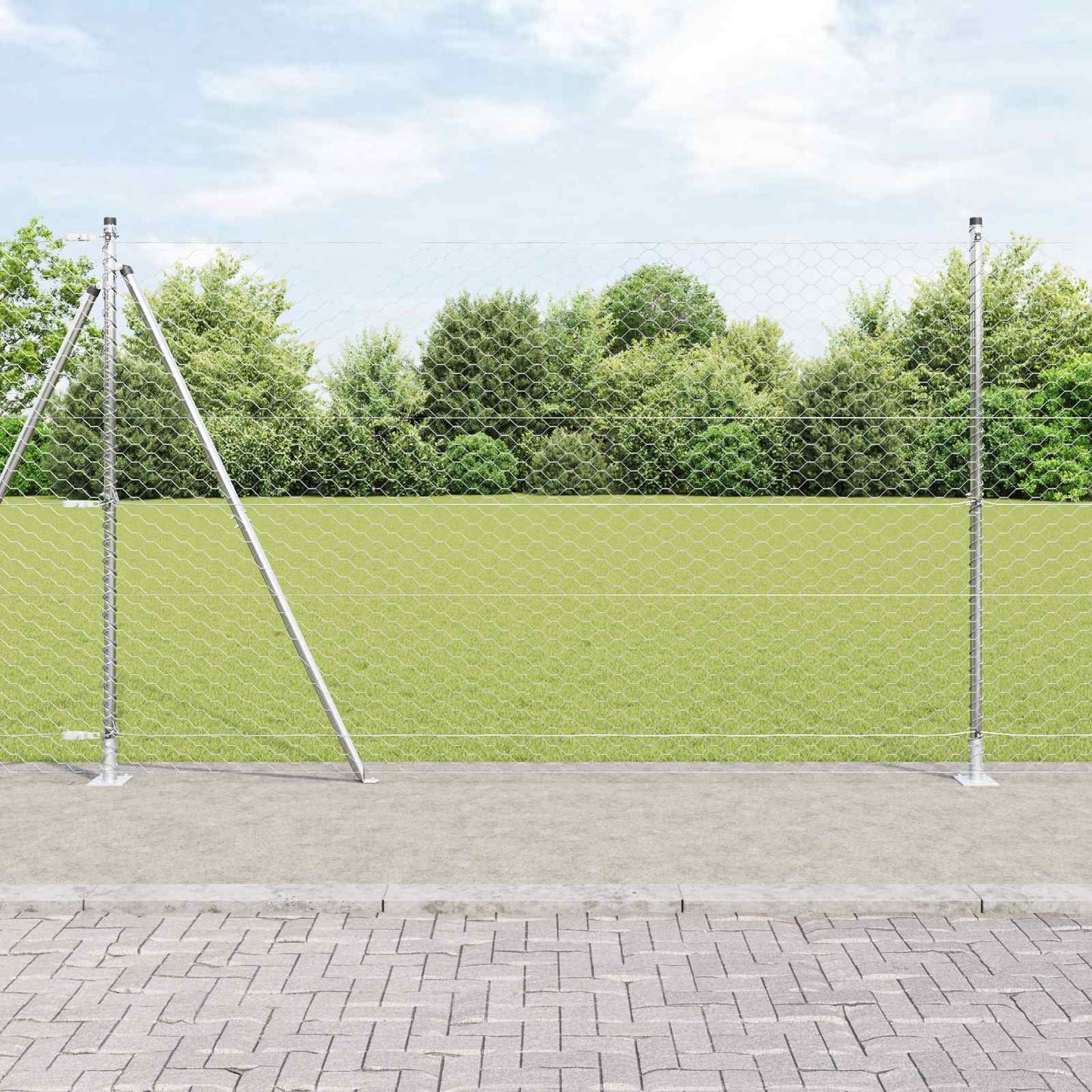 Paletto per recinzione Vidaxl argento 10 x 1,5 m (maglia 50 mm) in acciaio