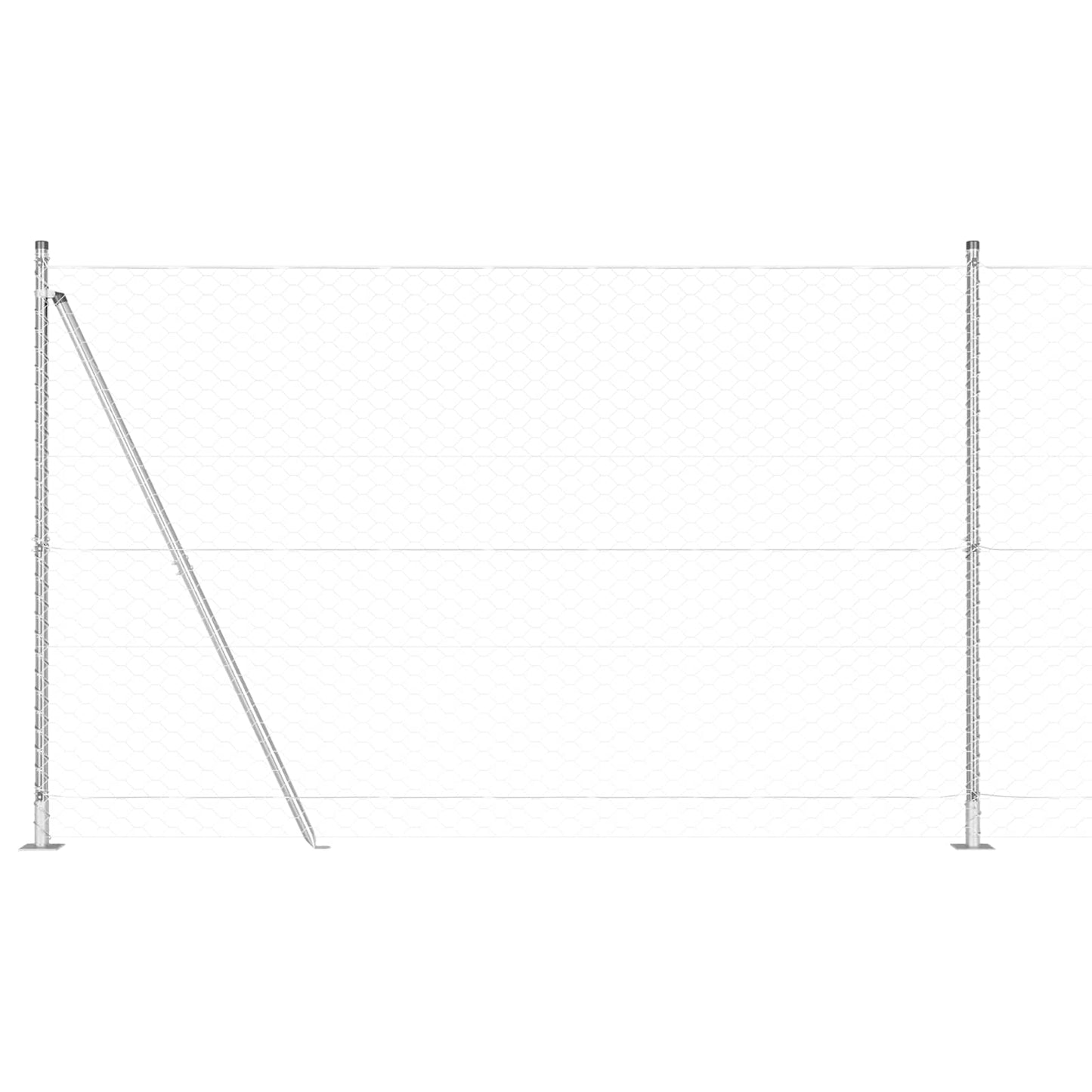 Poste para valla Vidaxl plateado 10 x 1,5 m (malla 50 mm) acero