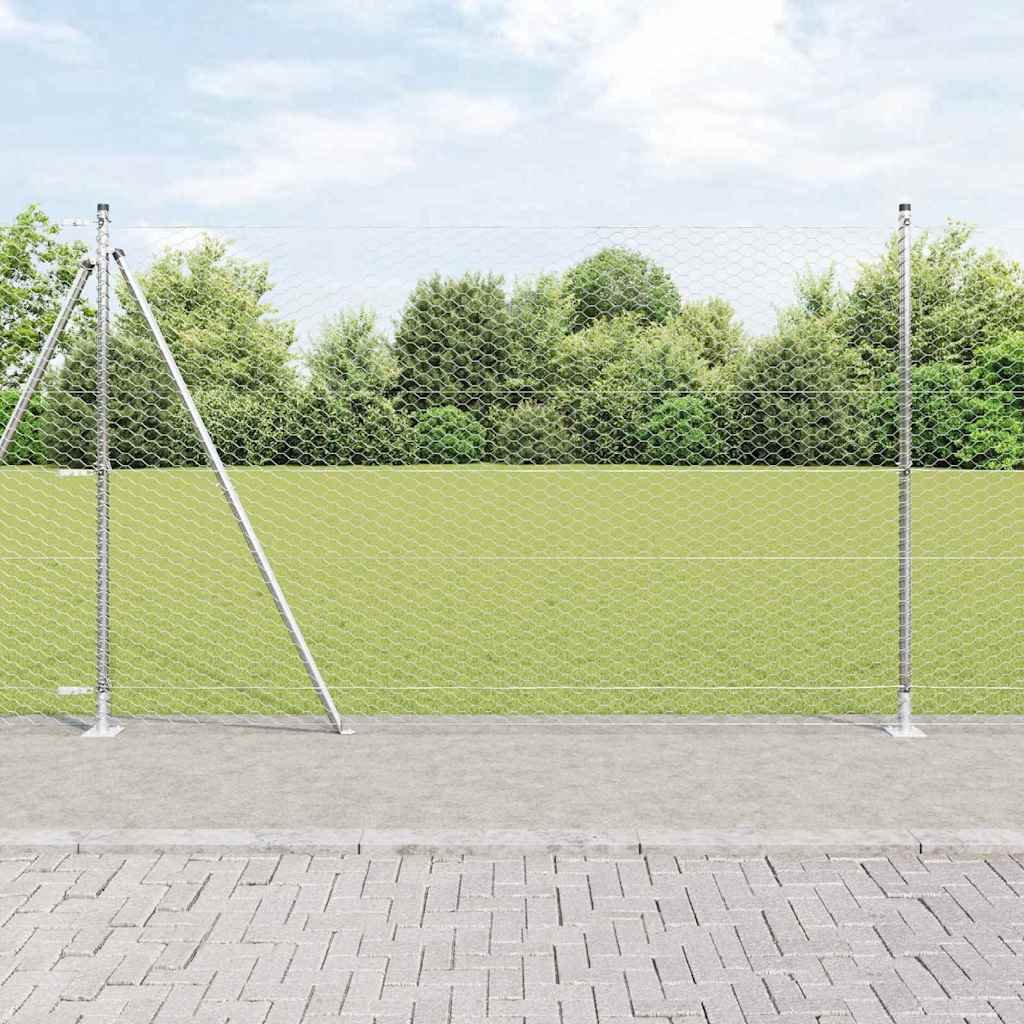 Poste para valla Vidaxl plateado 10 x 1,6 m (malla de 36 mm) acero