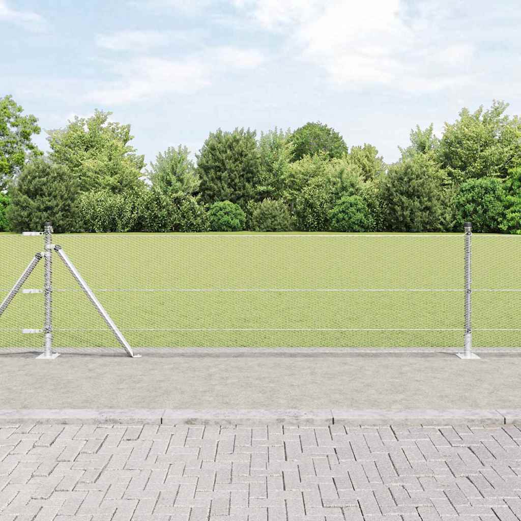 Poste para valla Vidaxl plateado 25 x 0,4 m (malla 13 mm) acero
