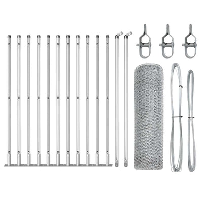 Vidaxl afrasteringspaal zilver 25 x 0,6 m (13 mm gaas) staal