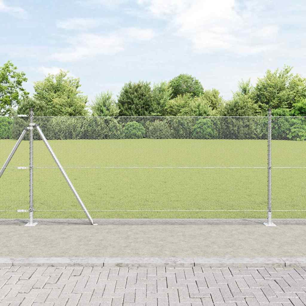 Paletto per recinzione Vidaxl argento 25 x 1 m (maglia 13 mm) in acciaio