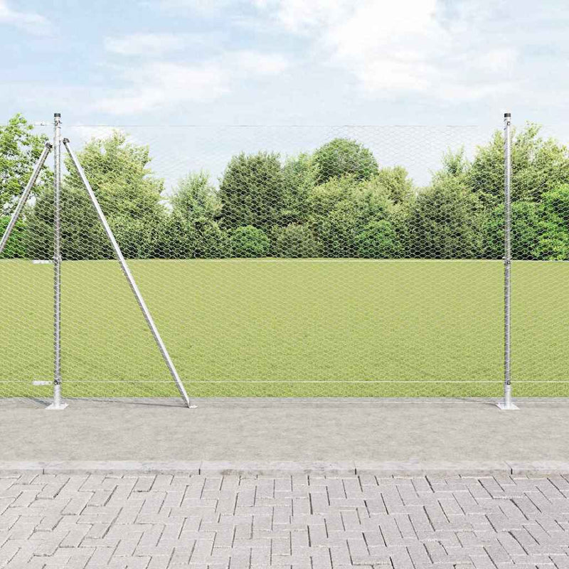 Vidaxl afrasteringspaal zilver 25 x 1,4 m (25 mm gaas) staal