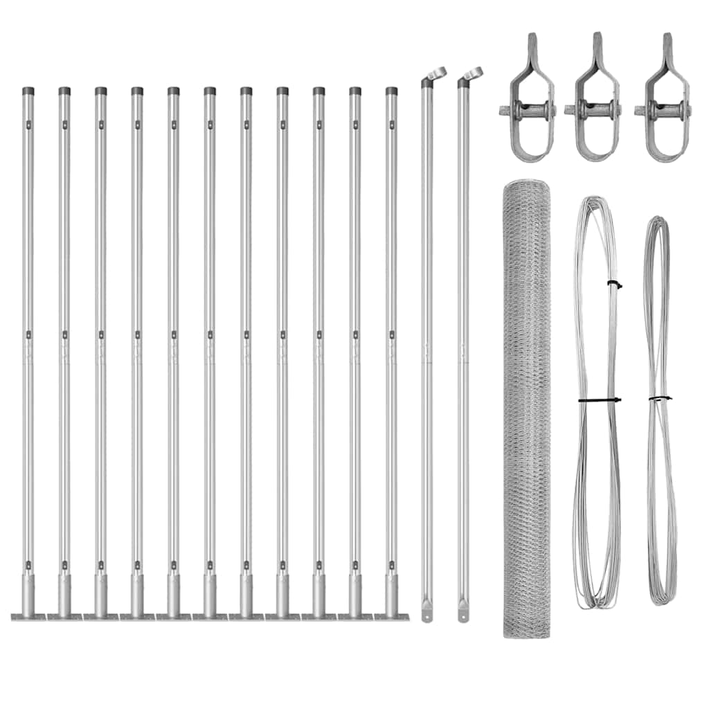 Poste para valla Vidaxl plateado 25 x 1,4 m (malla de 25 mm) acero