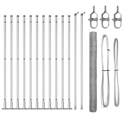 Vidaxl afrasteringspaal zilver 25 x 1,4 m (36 mm gaas) staal