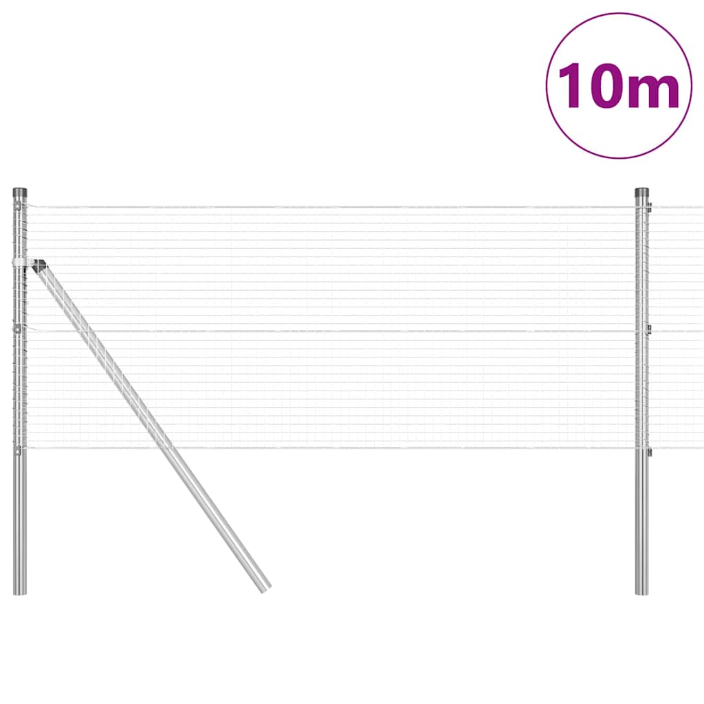 Vidaxl afrasteringspaal zilver 10 x 0,4 m (19 x 19 mm gaas) staal