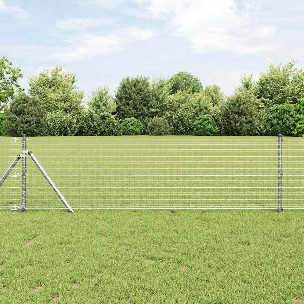Vidaxl afrasteringspaal zilver 10 x 0,8 m (19 x 19 mm gaas) staal