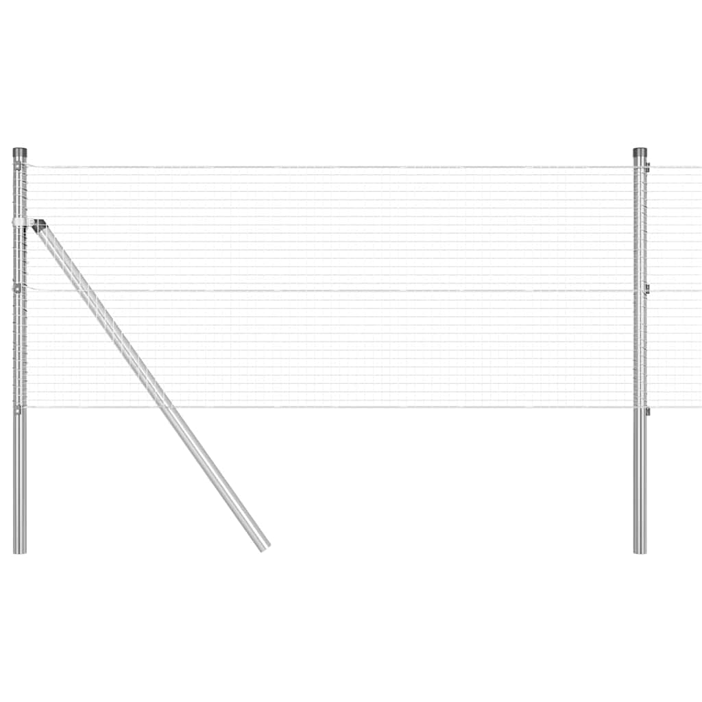 Vidaxl afrasteringspaal zilver 10 x 0,8 m (19 x 19 mm gaas) staal