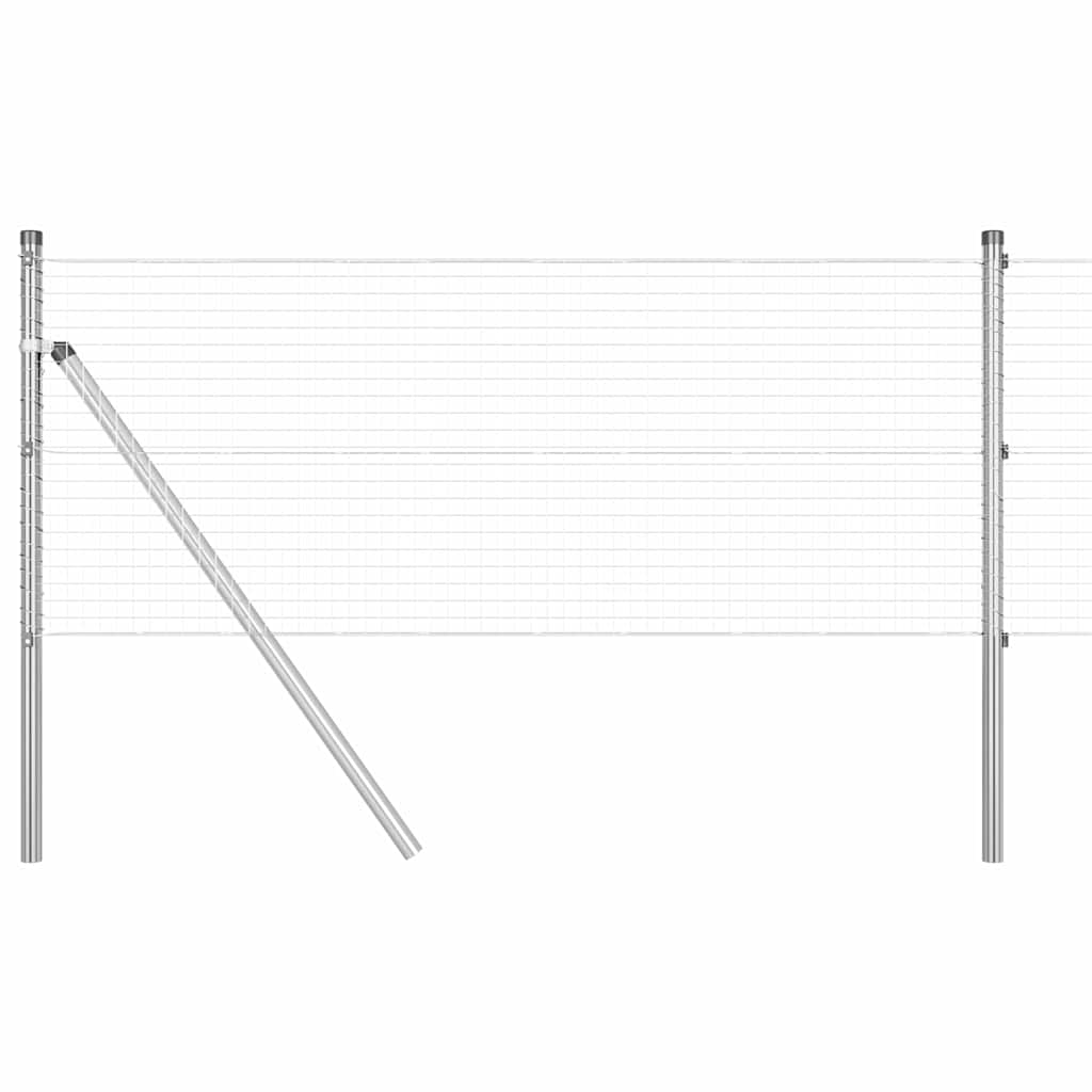Vidaxl afrasteringspaal zilver 10 x 0,8 m (25 x 25 mm gaas) staal