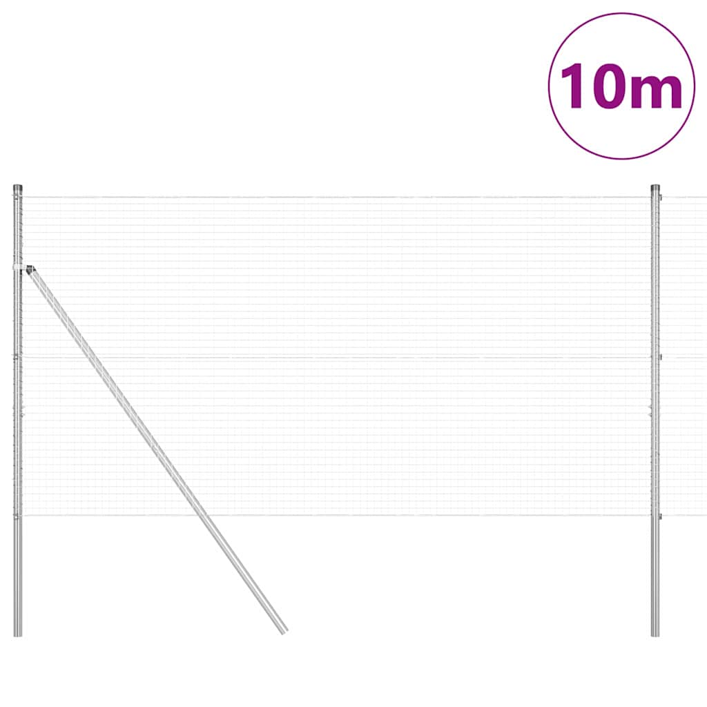 Poste para valla Vidaxl plateado 10 x 1 m (malla 25 x 25 mm) acero
