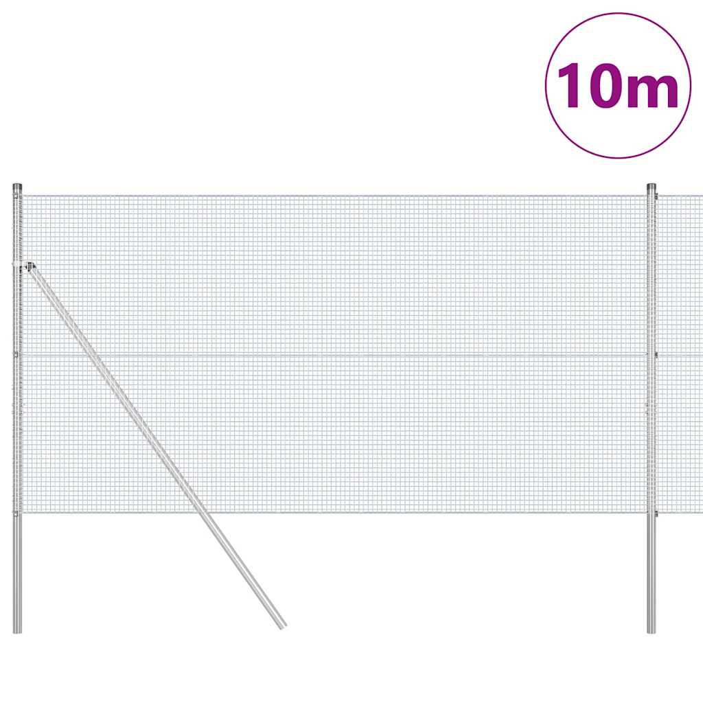 Poste para valla Vidaxl plateado 10 x 1,2 m (malla 16 x 16 mm) acero