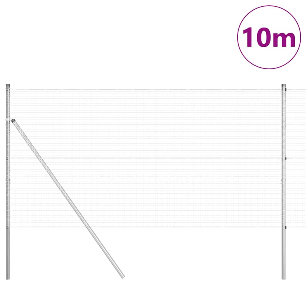 Poste para valla Vidaxl plateado 10 x 1,2 m (malla 19 x 19 mm) acero