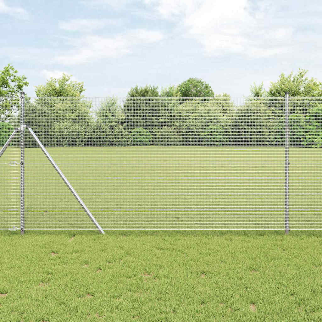 Vidaxl afrasteringspaal zilver 10 x 1,4 m (12 x 12 mm gaas) staal