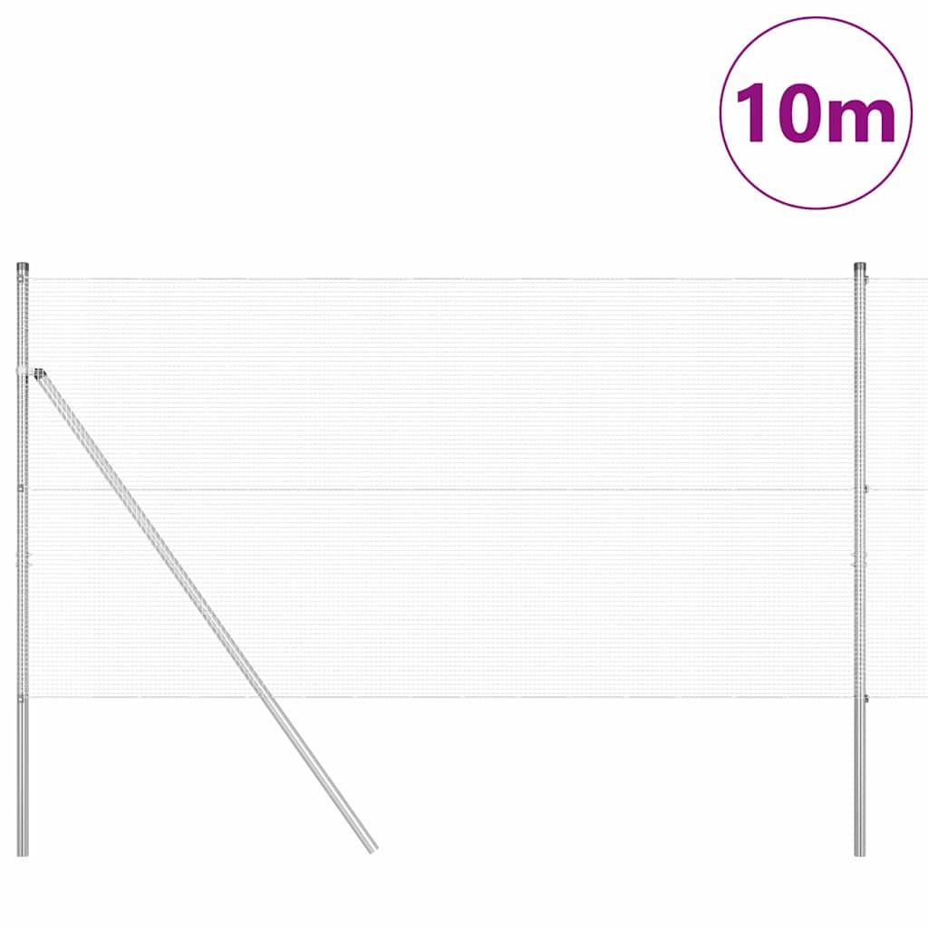 Vidaxl afrasteringspaal zilver 10 x 1,4 m (12 x 12 mm gaas) staal