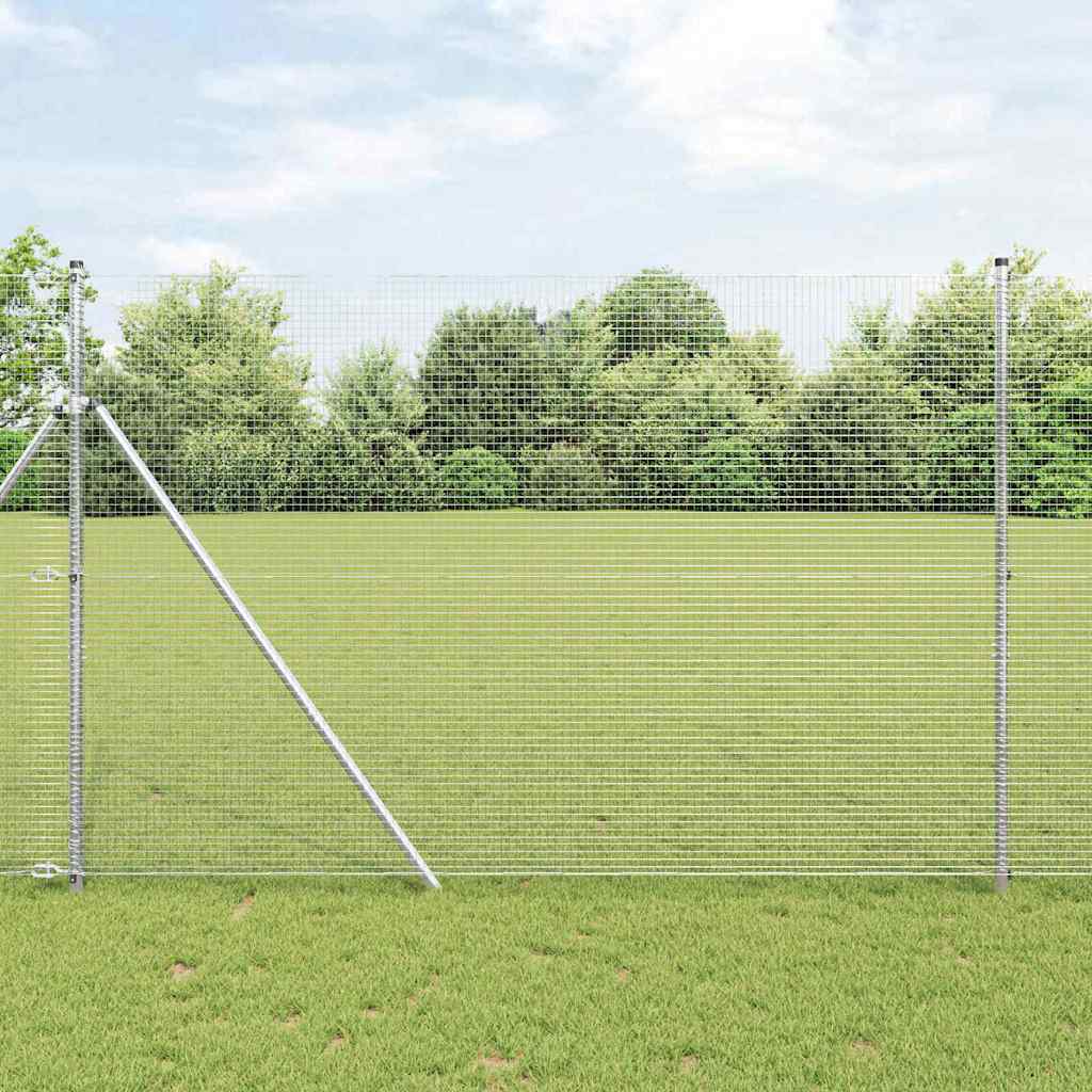 Poste para valla Vidaxl plateado 10 x 1,5 m (malla 19 x 19 mm) acero