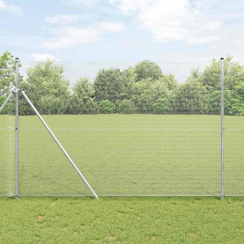 Vidaxl afrasteringspaal zilver 10 x 1,6 m (12 x 12 mm gaas) staal