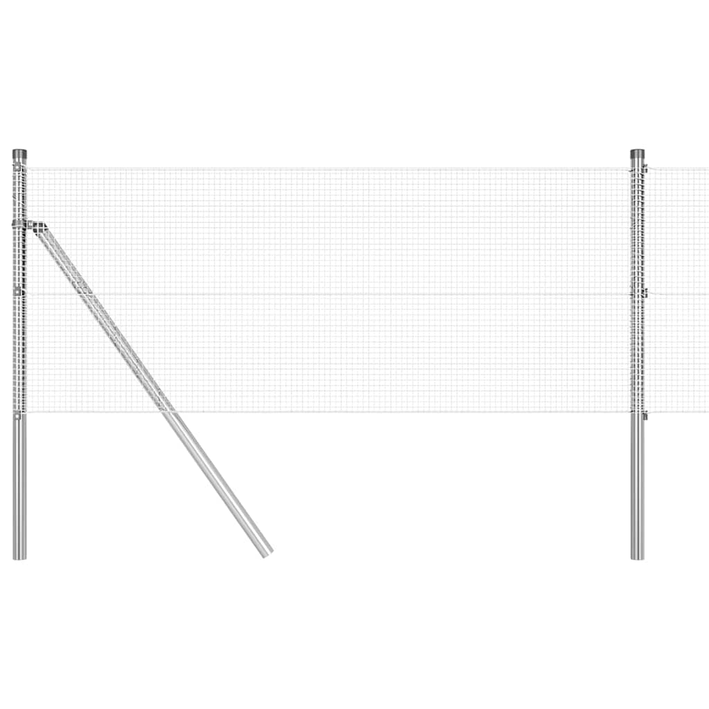 Vidaxl afrasteringspaal zilver 25 x 0,6 m (12 x 12 mm gaas) staal