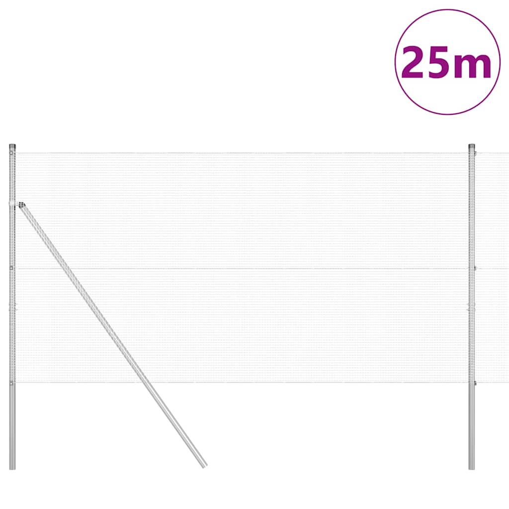 Poste para valla Vidaxl plateado 25 x 1 m (malla 12 x 12 mm) acero