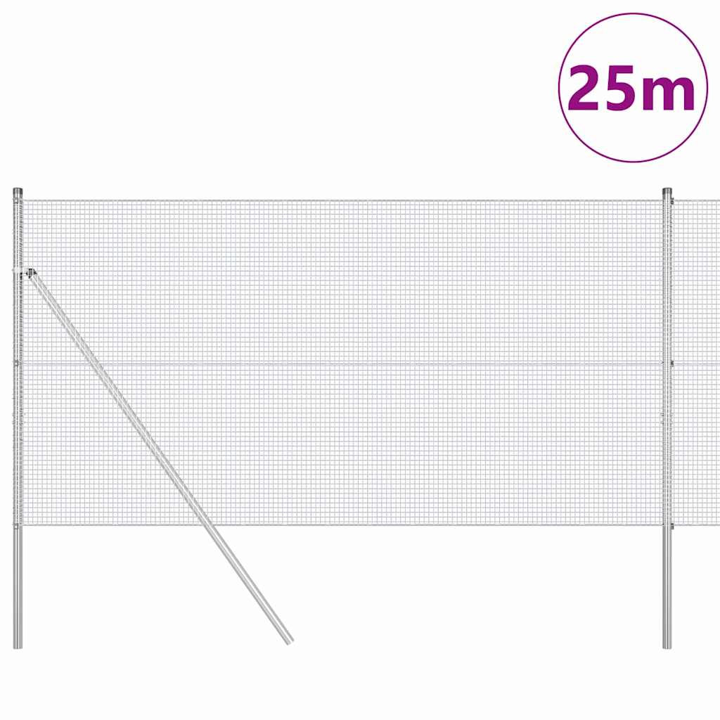 Poste para valla Vidaxl plateado 25 x 1,2 m (malla 16 x 16 mm) acero