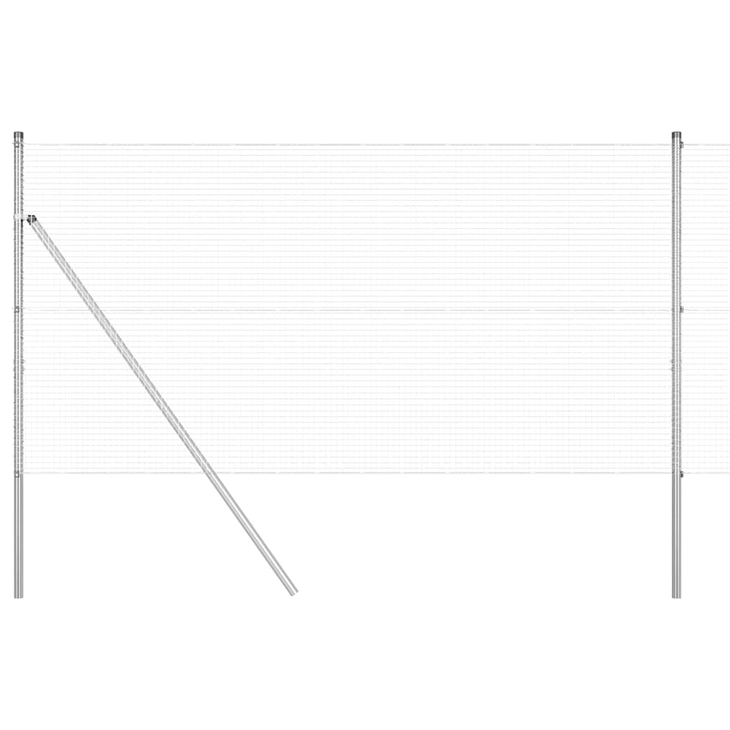 Vidaxl afrasteringspaal zilver 25 x 1,4 m (19 x 19 mm gaas) staal