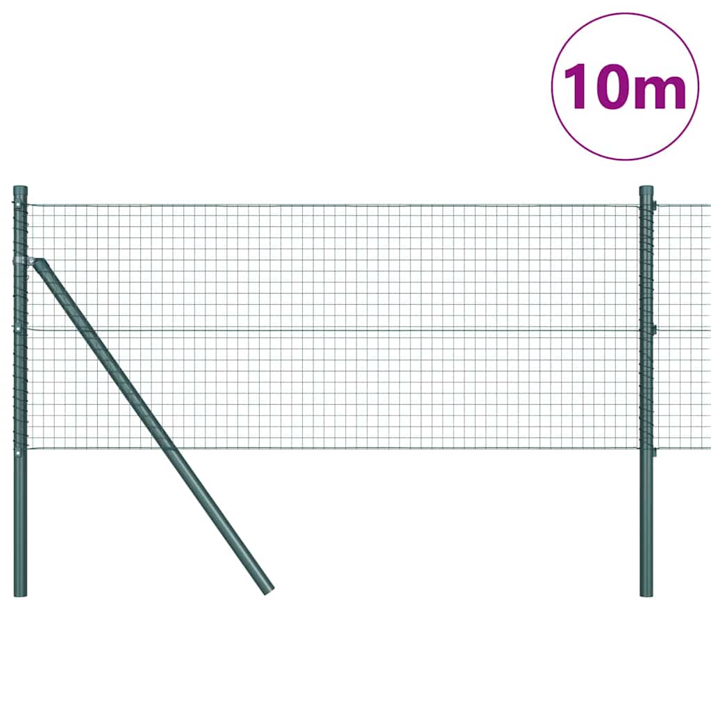 Poste para valla Vidaxl verde 10 x 0,4 m (malla 25 x 25 mm)