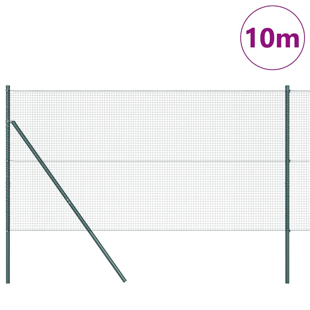 Poste para valla Vidaxl verde 10 x 1 m (malla 19 x 19 mm) acero