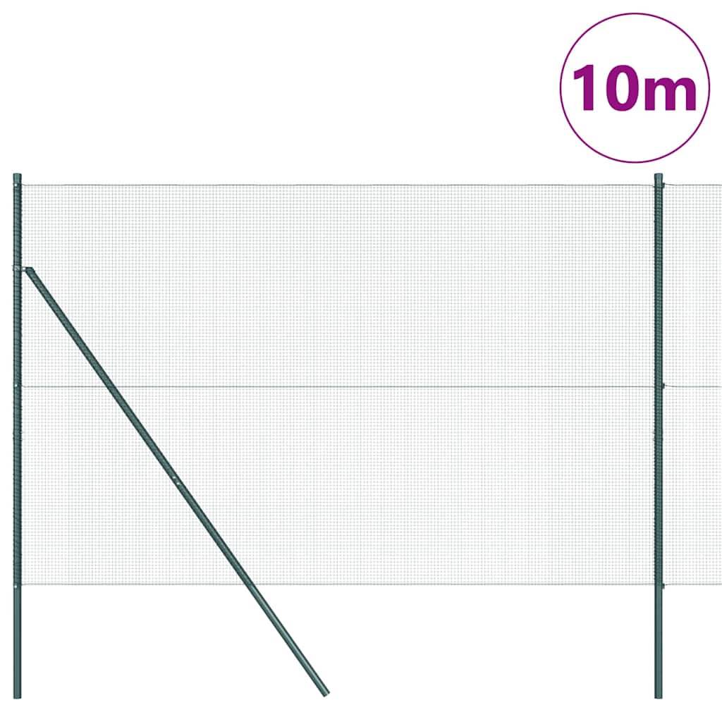 Poste para valla Vidaxl verde 10 x 1,5 m (malla 12 x 12 mm) acero
