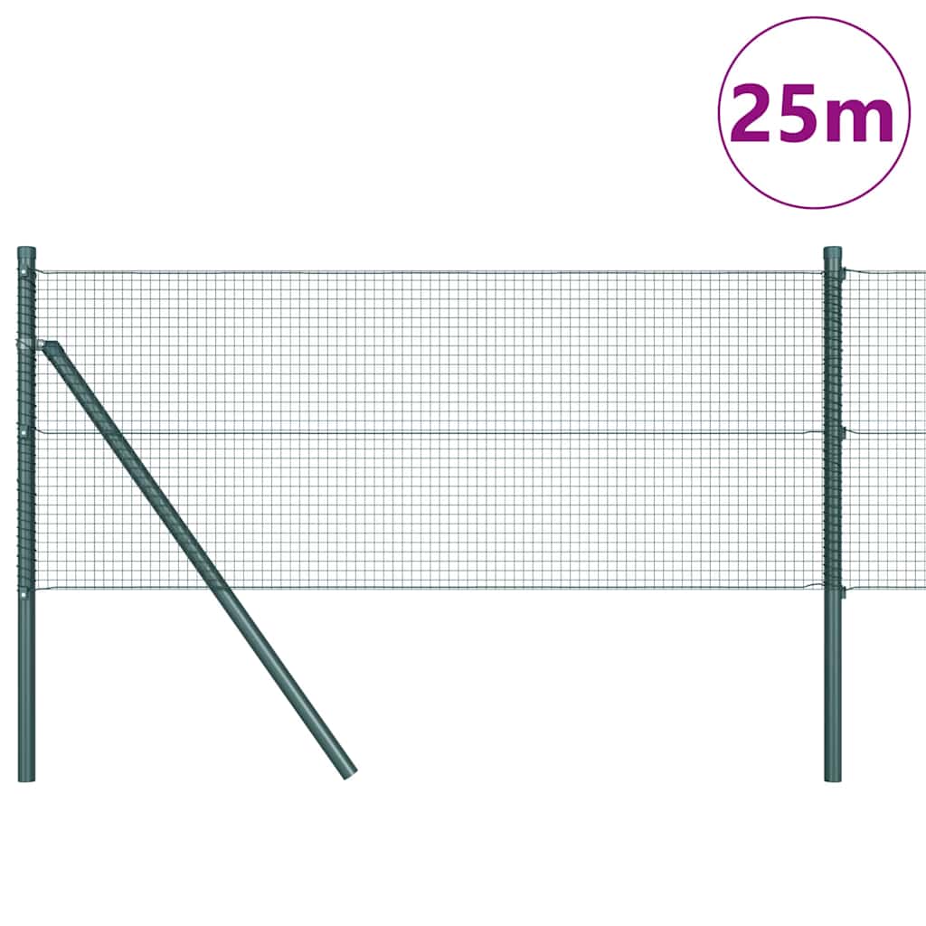 Poste para valla Vidaxl verde 25 x 0,4 m (malla 16 x 16 mm)