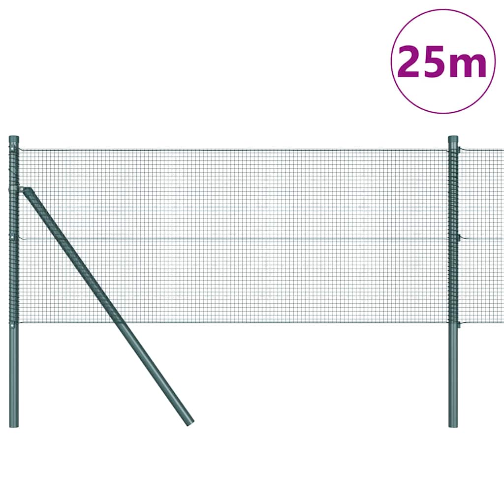 Poste para valla Vidaxl verde 25 x 0,8 m (malla 12 x 12 mm)