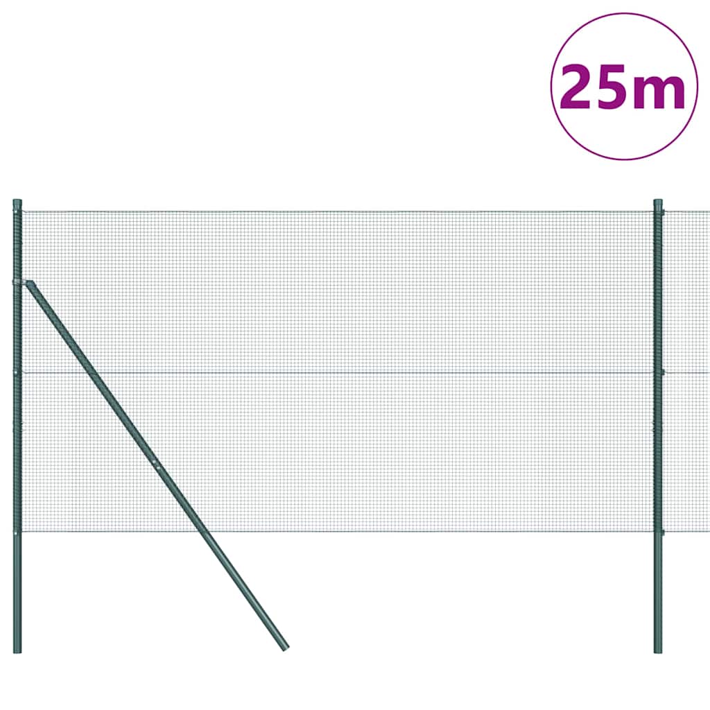 Poste para valla Vidaxl verde 25 x 1,2 m (malla 12 x 12 mm)