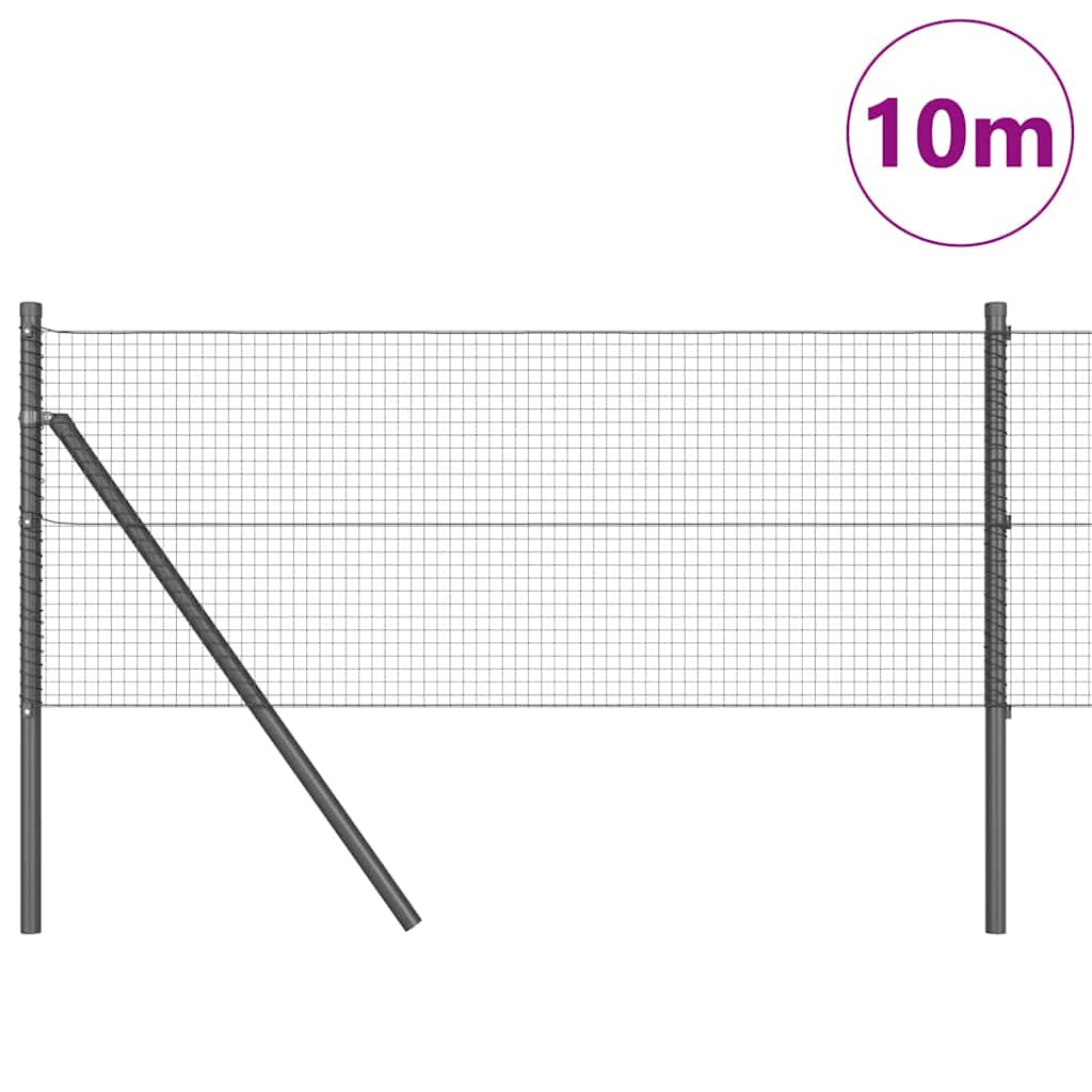 Poste para valla Vidaxl gris 10 x 0,6 m (malla 19 x 19 mm)
