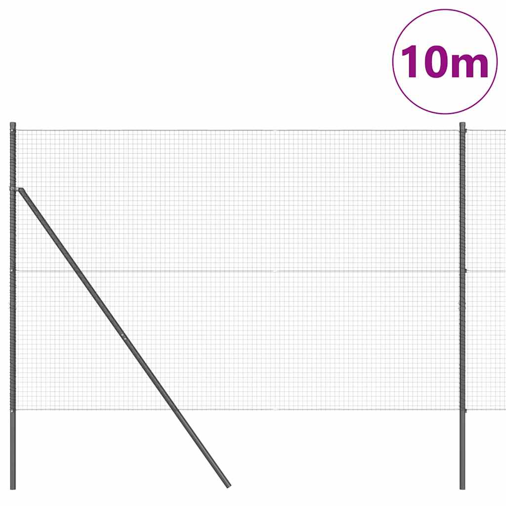 Vidaxl afrasteringspaal grijs 10 x 1,6 m (25 x 25 mm gaas)