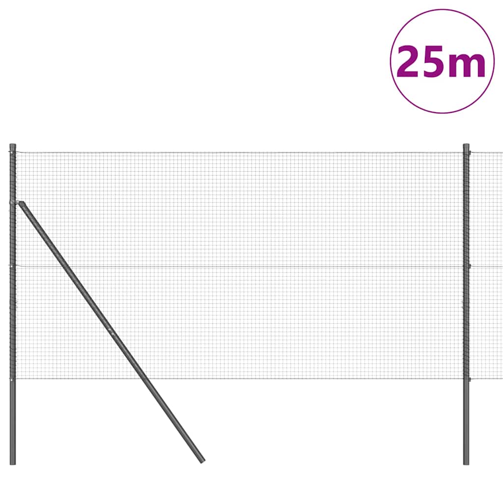 Poste para valla Vidaxl gris 25 x 1,2 m (malla 19 x 19 mm)