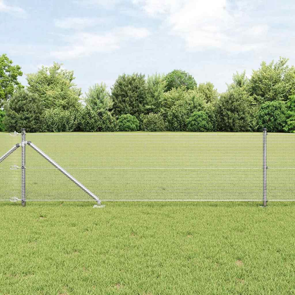Poste para valla Vidaxl plateado 10 x 0,4 m (malla 12 x 12 mm) acero