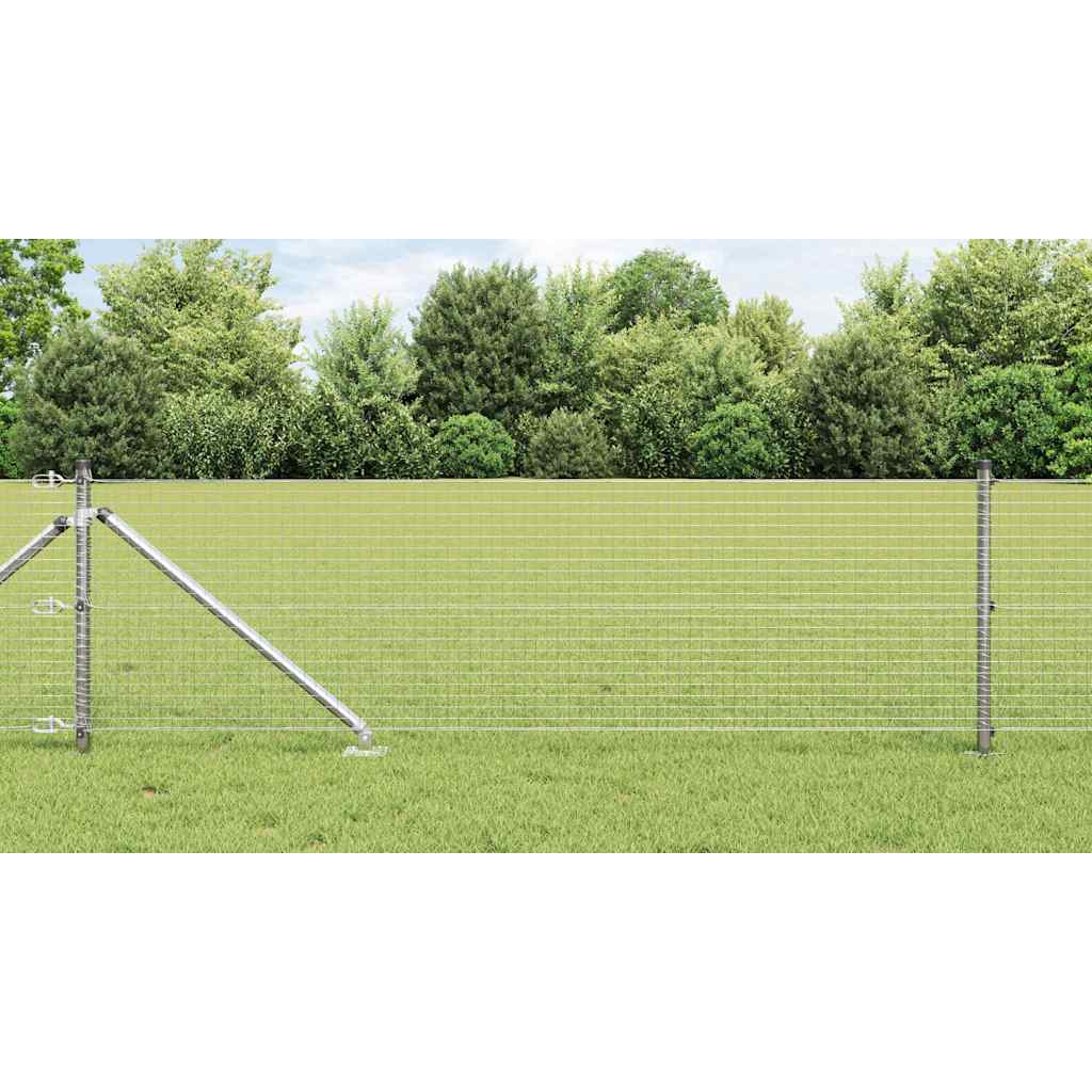 Poste para valla Vidaxl plateado 10 x 0,5 m (malla 25 x 25 mm) acero