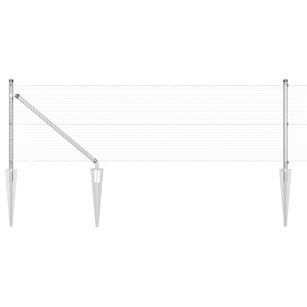 Poste para valla Vidaxl plateado 10 x 0,6 m (malla 19 x 19 mm) acero