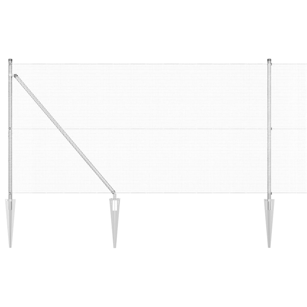 Vidaxl afrasteringspaal zilver 10 x 1 m (12 x 12 mm gaas) staal