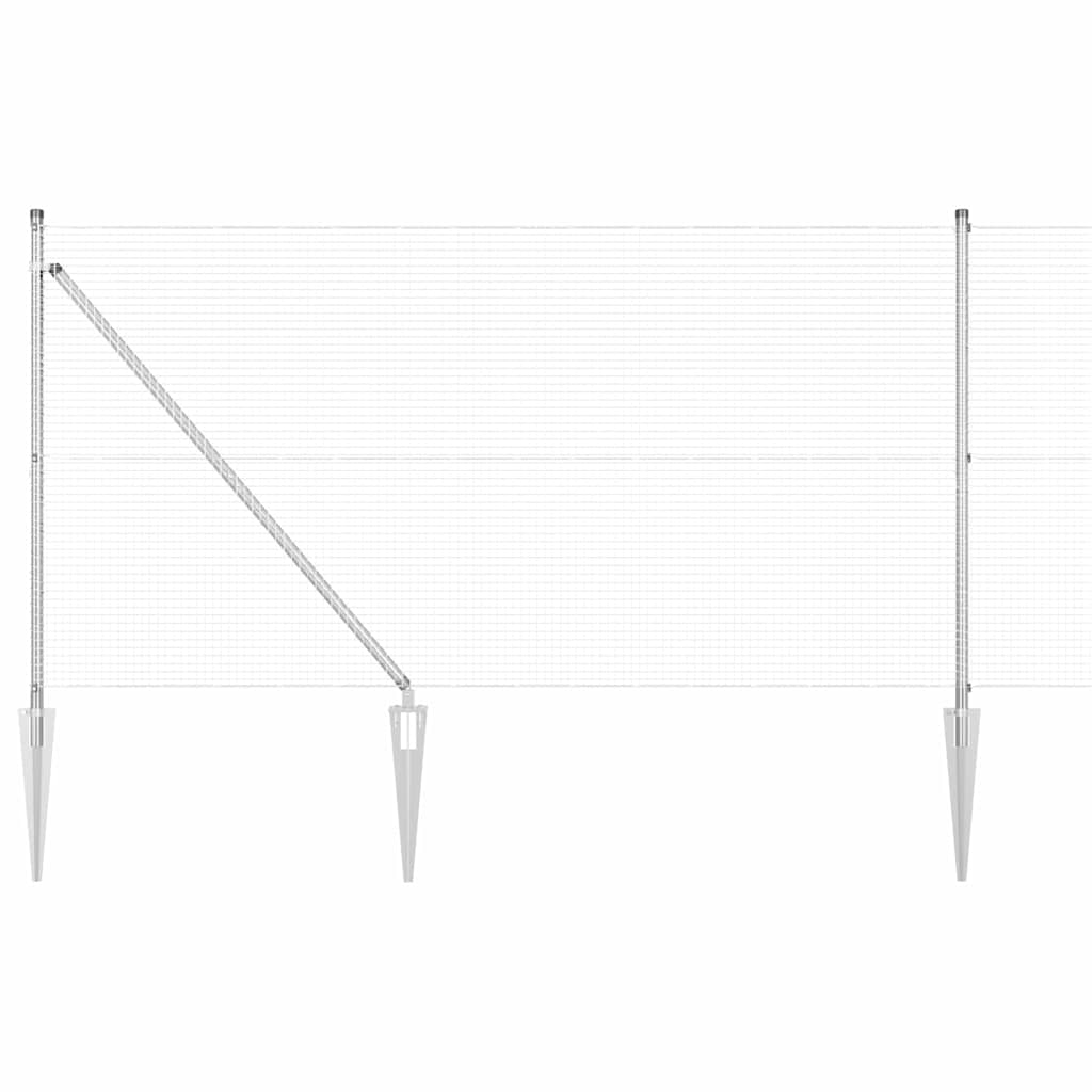 Poste para valla Vidaxl plateado 10 x 1 m (malla 19 x 19 mm) acero
