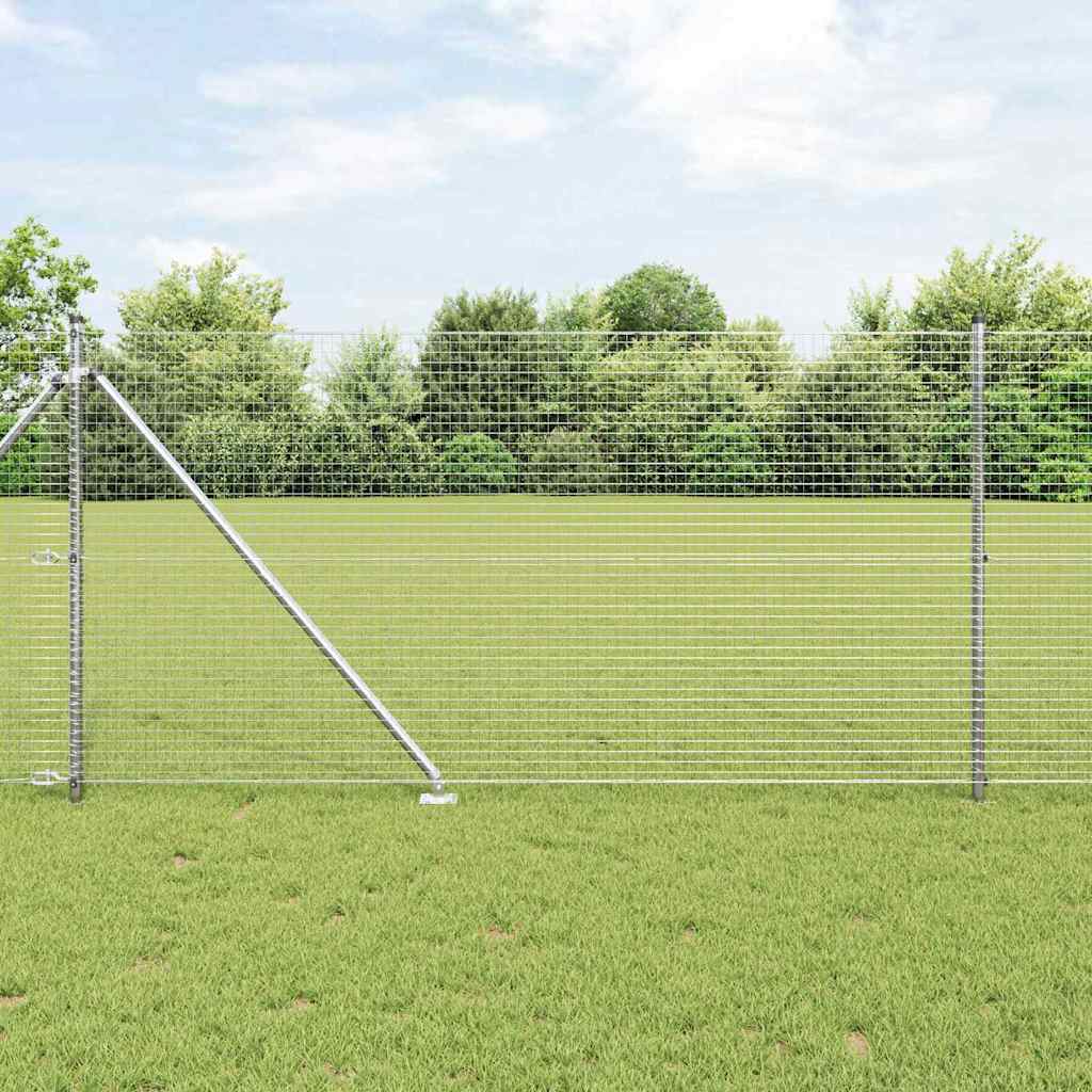 Vidaxl afrasteringspaal zilver 10 x 1 m (25 x 25 mm gaas) staal