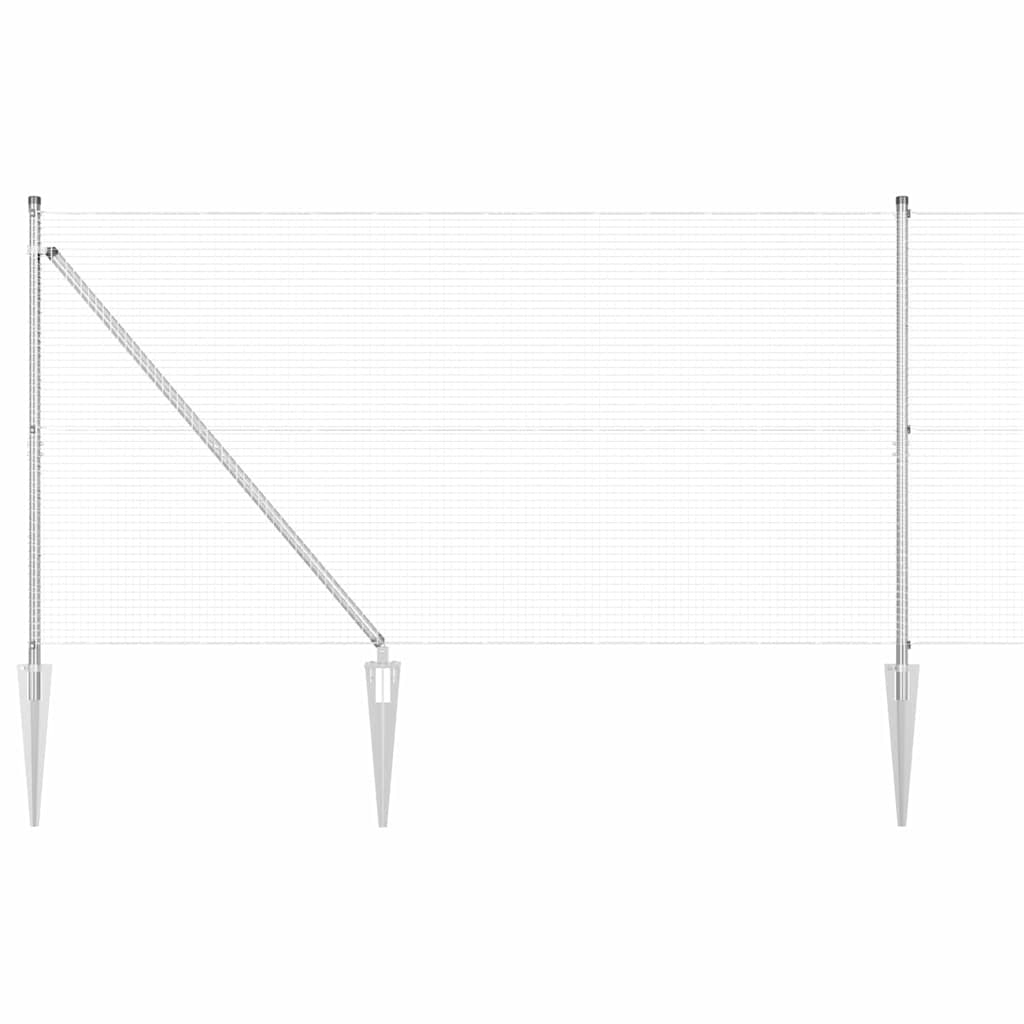 Poste para valla Vidaxl plateado 10 x 1,2 m (malla 19 x 19 mm) acero