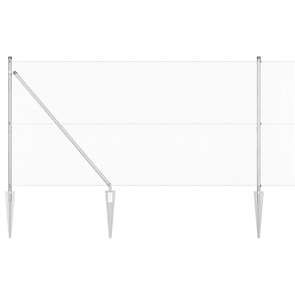 Poste para valla Vidaxl plateado 10 x 1,4 m (malla 12 x 12 mm) acero