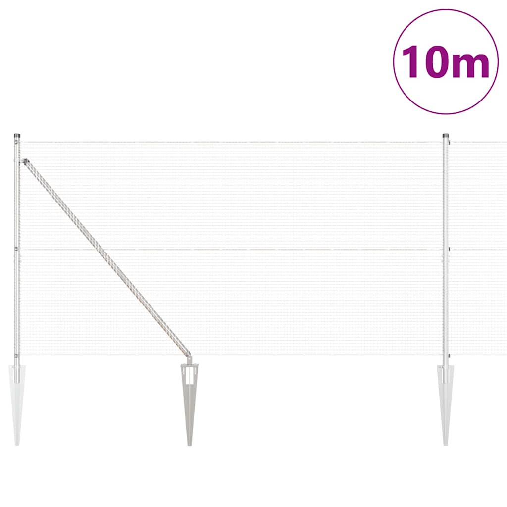 Poste para valla Vidaxl plateado 10 x 1,4 m (malla 16 x 16 mm) acero
