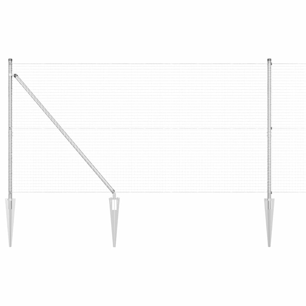 Poste para valla Vidaxl plateado 10 x 1,4 m (malla 25 x 25 mm) acero