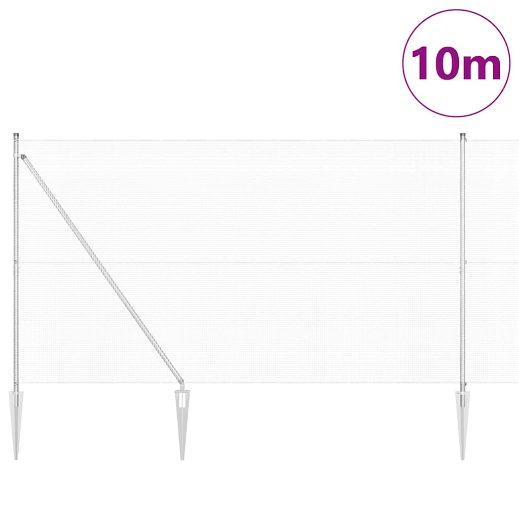 Poste para valla Vidaxl plateado 10 x 1,5 m (malla 12 x 12 mm) acero