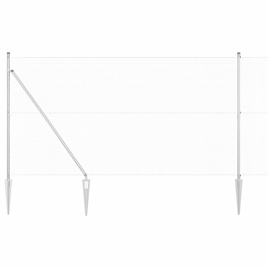 Vidaxl afrasteringspaal zilver 10 x 1,5 m (19 x 19 mm gaas) staal