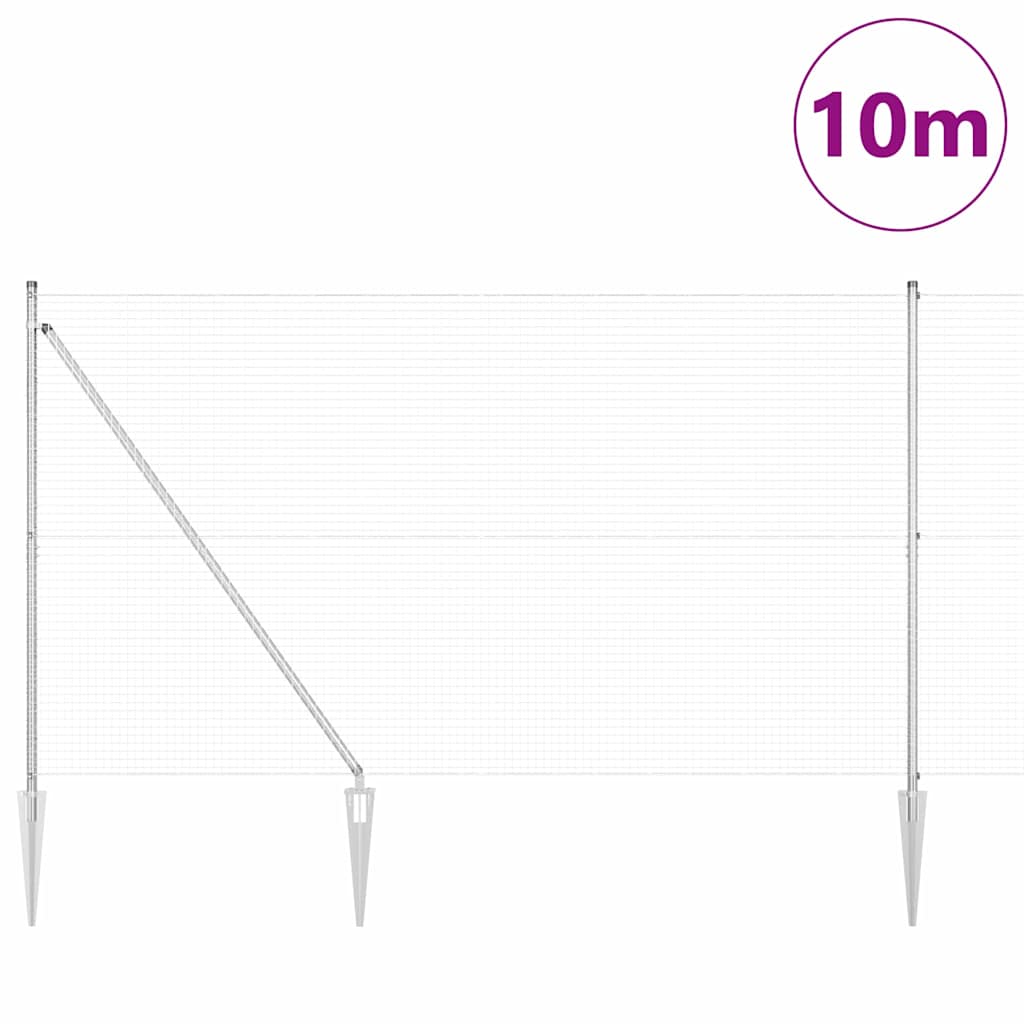 Poste para valla Vidaxl plateado 10 x 1,6 m (malla 25 x 25 mm) acero